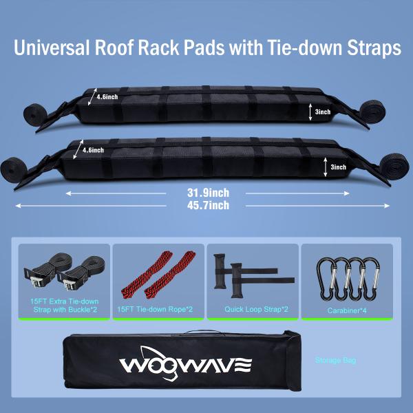 Portable Bag Included Woven Lable Logo Soft Kayak Roof Rack for All Cars