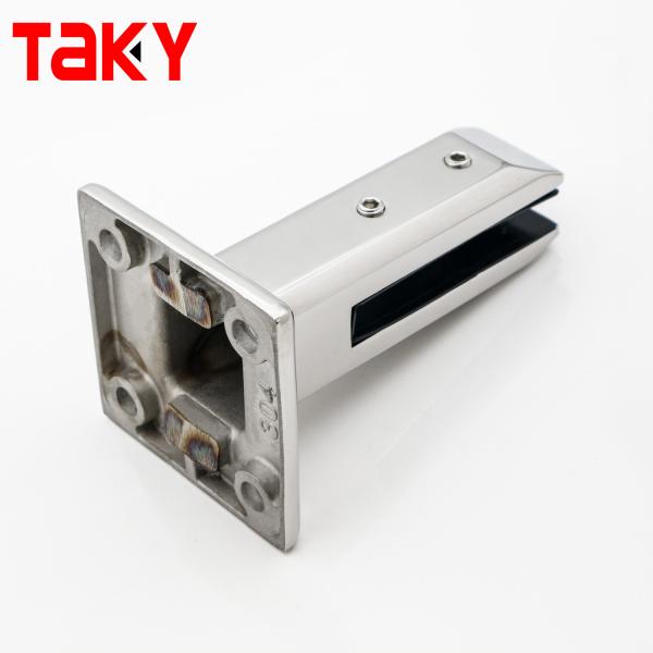 Adjustable 8-12MM Square Stainless Steel Bolt Down Spigot Glass Railing Clamp