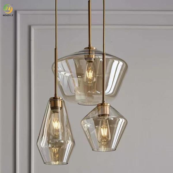 Pendente de vidro nórdico simples D30cm sala de jantar luz quarto personalidade criativa americana