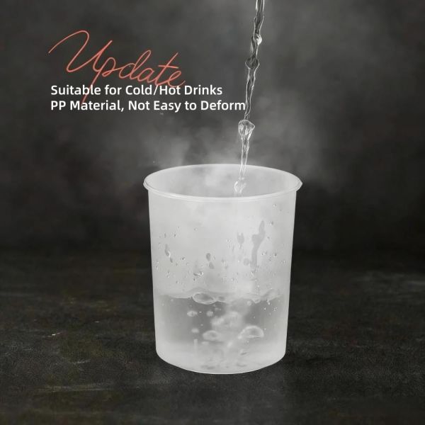 Custom Logo Fat Plastic Cup 16oz Milk Tea Ice Coffee Hard PP Matte Coffee Plastic Stubby Cup