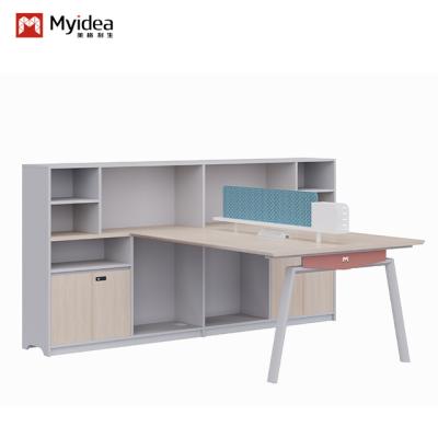 Partition de bureau pour deux personnes séparée avec armoire à fichiers / verrouillage de mot de passe