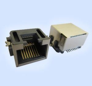 SMD RJ45 Modular Connector , SMT Modular Jack 1*1 Port Shielded Without LEDs