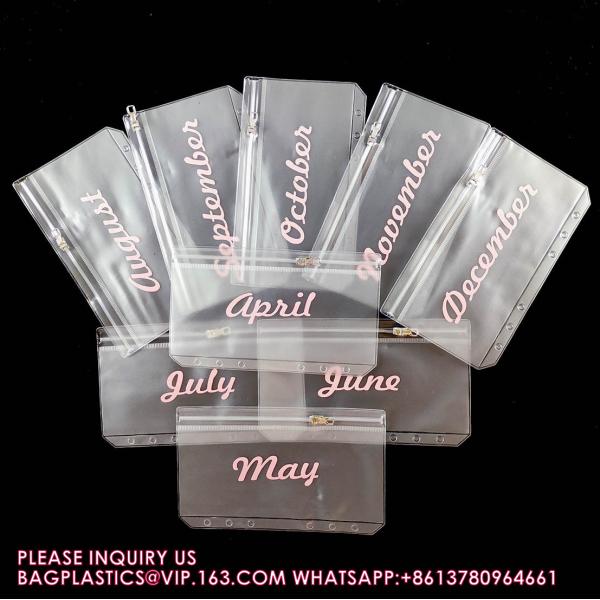 Reusable Cash Stuffing Binder Plan, Money Saving Binder Organizer Books Budget, purse, Metal slider bag zipper bag