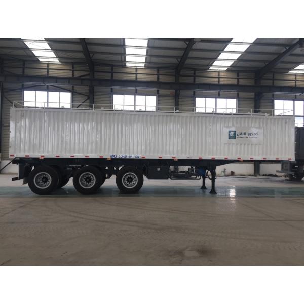 Box 3-4 Axles Flatbed Container Trailer 60-100Tons Dry Food Van Transport