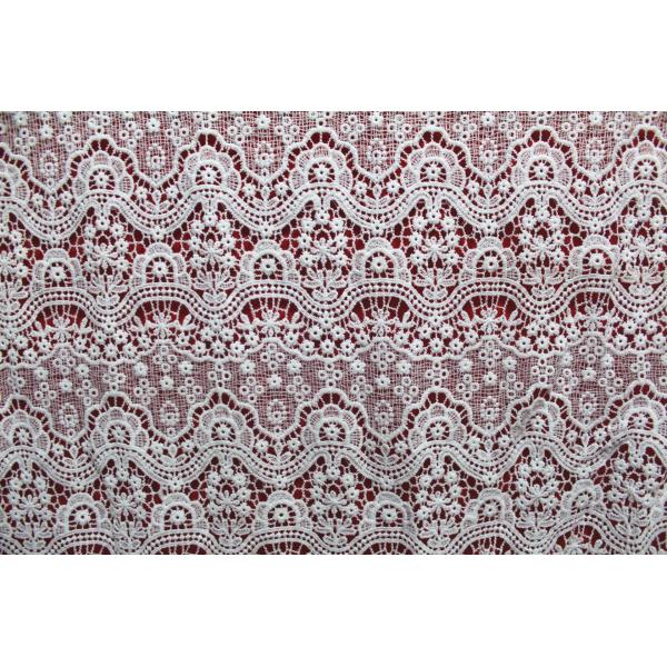 100% Polyester Chemical embroidery lace fabric for lady's dresses and Garment