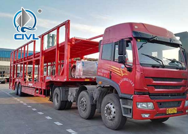 12 Cars Car Carrier Semi Trailer Trucks , Car Carrier Semitrailer Two Axle Semitrailer