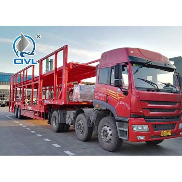 12 Cars Car Carrier Semi Trailer Trucks , Car Carrier Semitrailer Two Axle Semitrailer