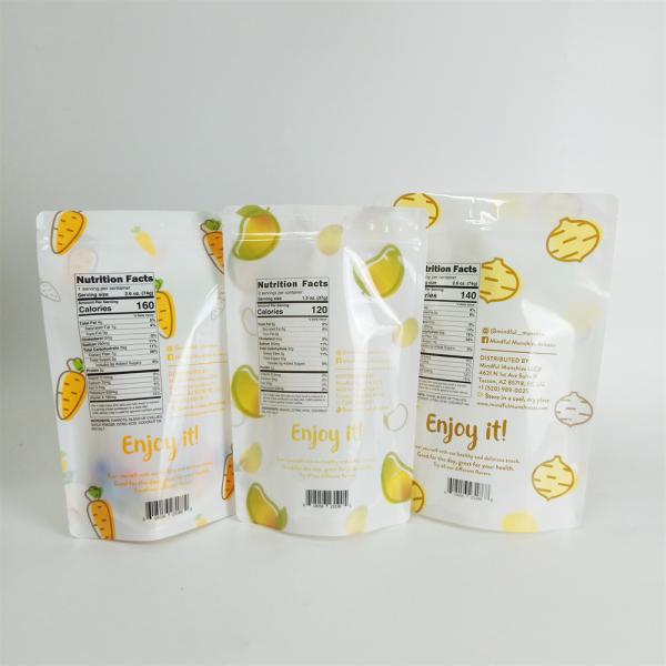 Custom Printed Plastic Bags Food Grade Stand Up Zipper Pouch for Chips Snack Packaging Bags with Window