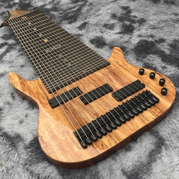 Grand 17 strings bass guitar mahogany body neck rosewood fingerboard wireless inlay logo and shape can be customized