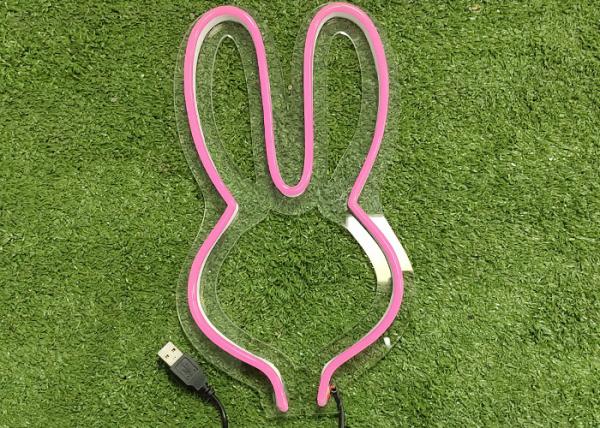 Pink Rabbit  Neon Signs with stand & USB for Christmas gift For Child