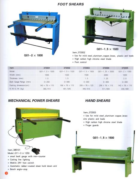 Foot Control Hand Shear Cutting Machine Foot Shear Machine For Mild Steel