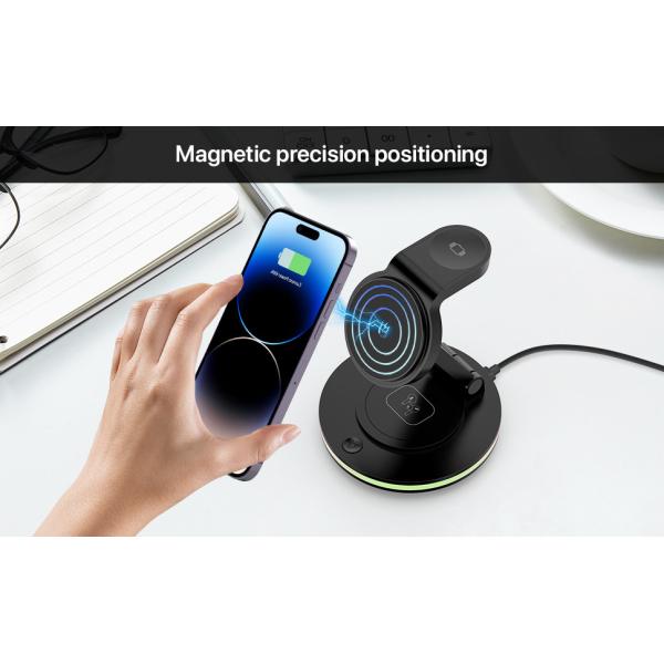 Safety Features Overheat Protection Magnetic Wireless Charger 15W Type-C Input Interface