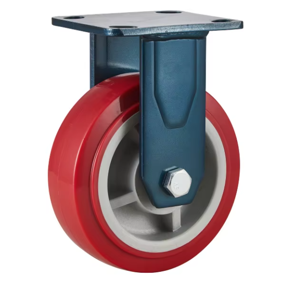 4 / 5 / 6 / 8 Inch Heavy Duty Red PU Caster Wheels for Trolley