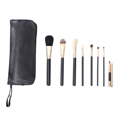 kit de brosse de maquillage de tache de poignée du noir 8pcs pro