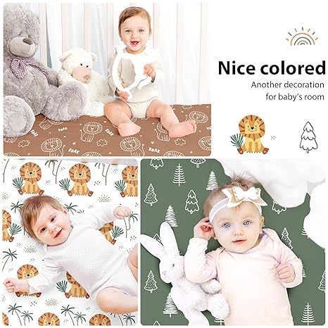 3 Pack Microfiber Baby Crib Sheets 52x28 or 38x26 Inches