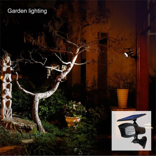 ABS Material 8leds 400 Lumens Solar Powered Spotlight Adjustable with 120° Beam Angle