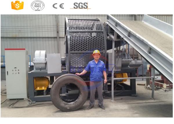Big Capacity Tire Recycling Production Line / Automatic Double Shaft Shredder