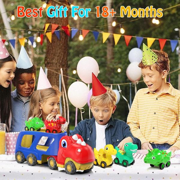 Bateria livre de atrito Power Dino transporte de transporte de caminhão Ideal para 18M Meninos 1 24 escala