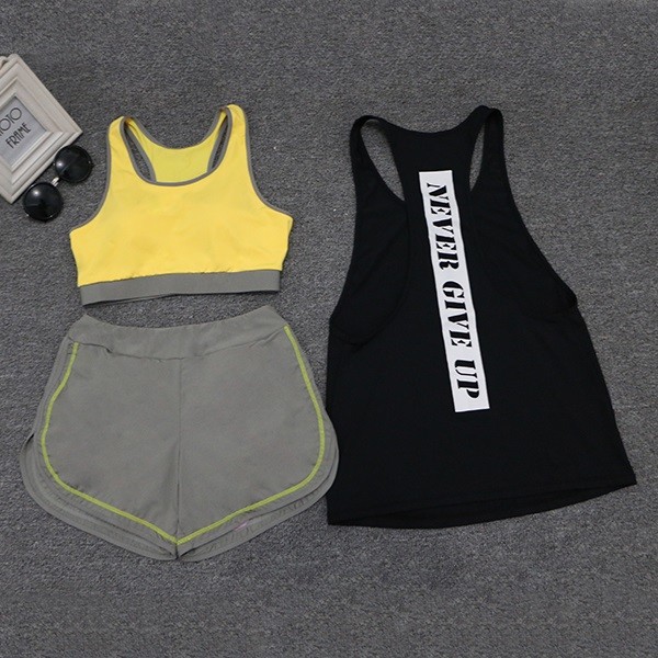 Sport Wear Three Piece Yoga Set Sport Shirt for Women Sports bra Fitness Flare Pants Leggings Tracksuit Gym Leggings 15