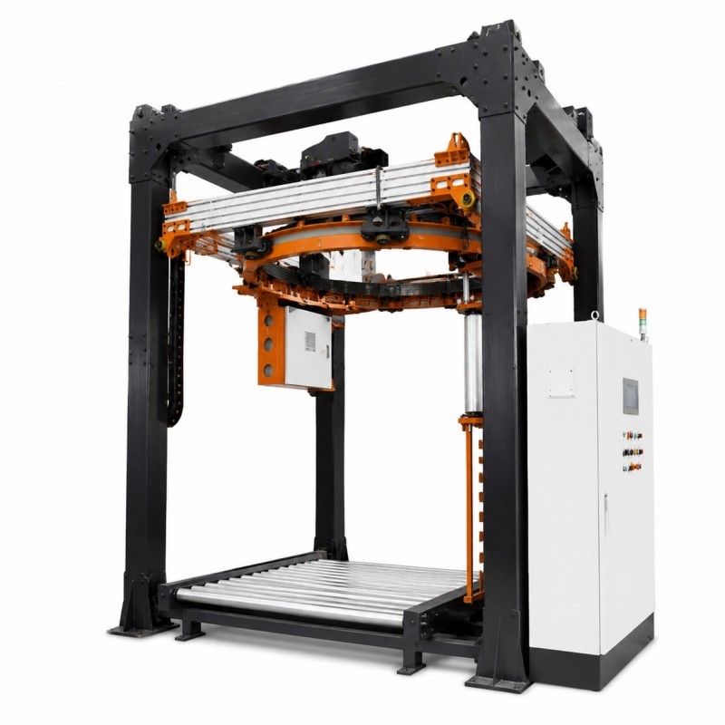 Automatic Ring Type Pallet Wrapping Machine For Conveyor Packaging Line OEM Turnkey Solution