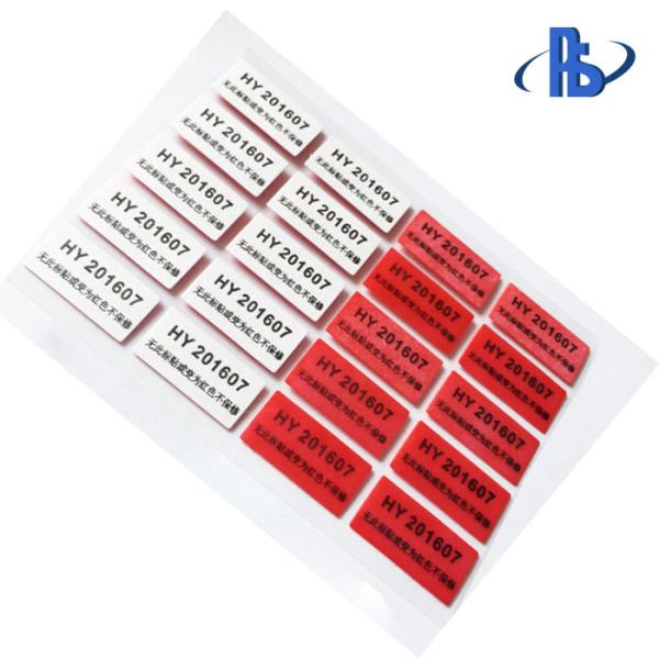 Irreversible Water Sensitive Material Security Seal Stickers One Time Use Type