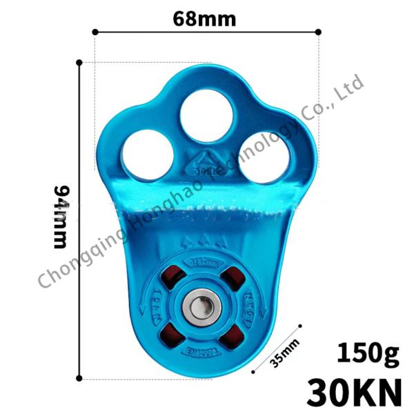 Устройство для восхождения 30KN Алюминиевый сплав 3-ствольная одноствольная шкива с оцинкованной отделкой