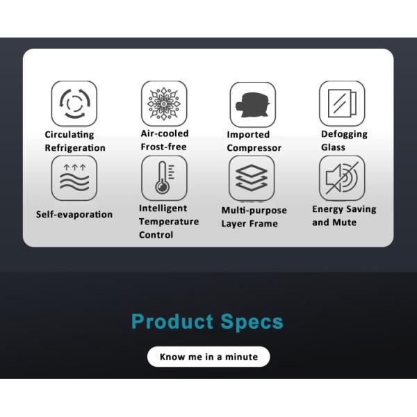 Type à distance de grand de supermarché réfrigérateur en verre vertical commercial de porte