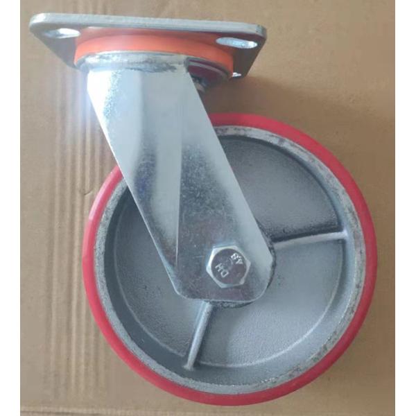 heavy duty cast iron PU caster wheels 4 inch