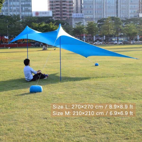 ISO9001 Aluminum Pole 1.97kg Anti UV Camping Sun Shelter