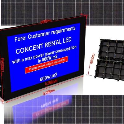 Max Power Consumption of 600W/m2 Concert Rental LED Screen for Your Customer Requirements from Original Type