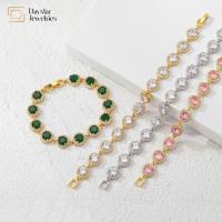 Joyería de la pulsera del oro de las mujeres 18k, Zircon Diamond Bracelet natural
