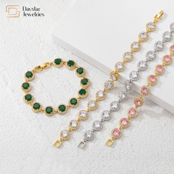 Women 18k Gold Bracelet Jewelry , Zircon Natural Diamond Bracelet