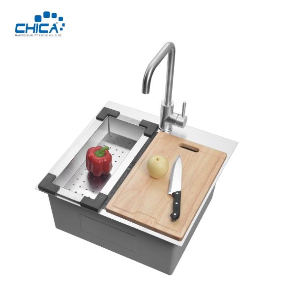 Handmade House Single Bowl Kitchen Sinks Stainless Steel Kitchen Sinks With Filter Basket
