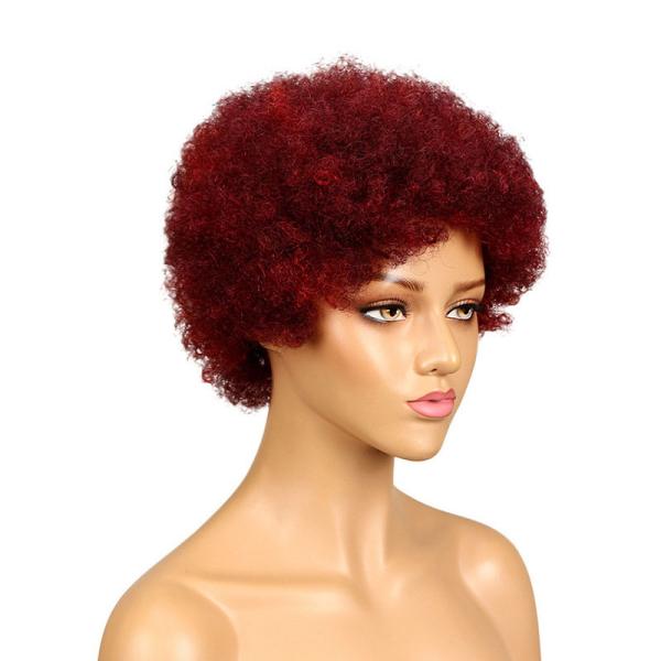 Raw Indian Human Hair Cuticle Aligned Pixie Cut Afro Curly Wigs GS Supplies 250g-450g