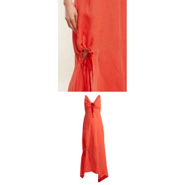 Women Clothing Summer Sleeveless With V neck Linen Maxi Dresses For Ladies