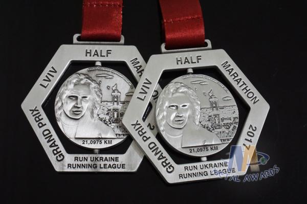 Spinning Sports Running Award Medallions , 5k 10k Marathon Custom Race Medals