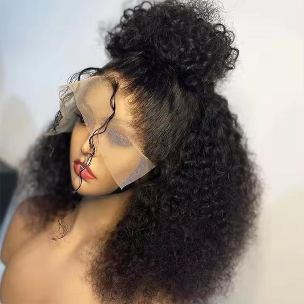 Kinky Curly Glueless Full Hd Lace Wigs Human Hair Wigs for Full Coverage Density 180%