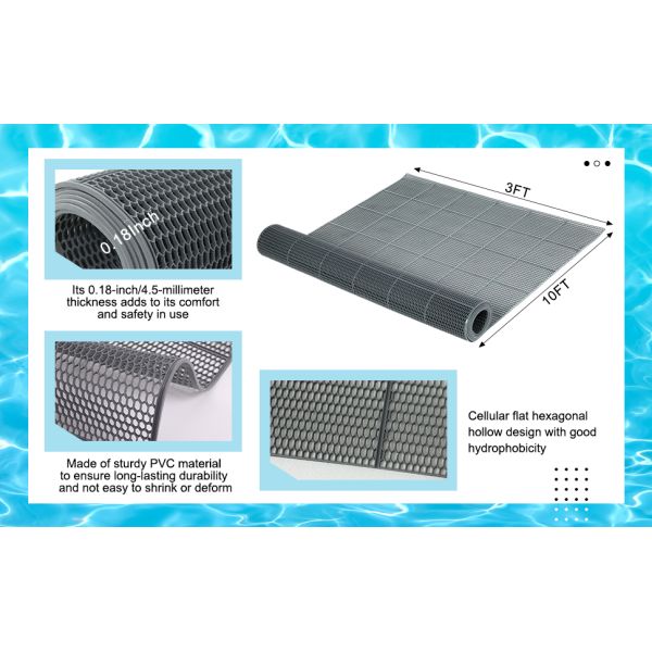 Anti-slip Drainage Pool Flooring Mats Swimming Pool Non Slip Mat PVC Splash Matting Mesh Hollow Doormat Roll For Outdoor Indoor Patio Restaurant Garage Kitchen Bathroom Bars