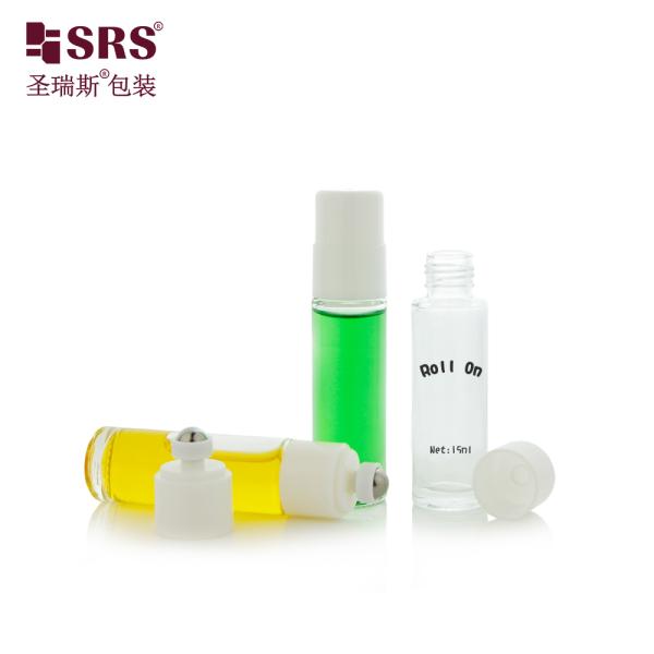 BLPB 15ml Clear Wholesale Customization Mold Glass Roll On Bottle With Switch Roller Steel Ball Bottles For Perfume