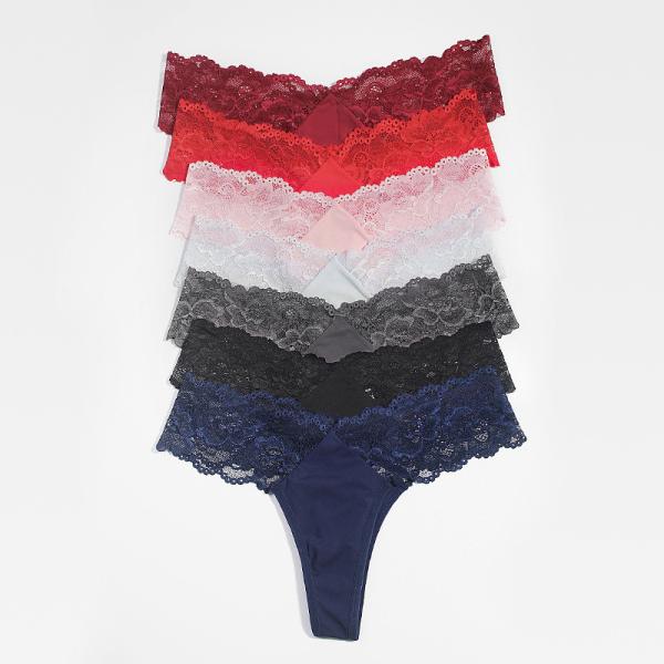 Stretch Lace Hipster Panties Underwear Thong Pink Girl'S Low Rise Ladies Fashion Sexy Panties