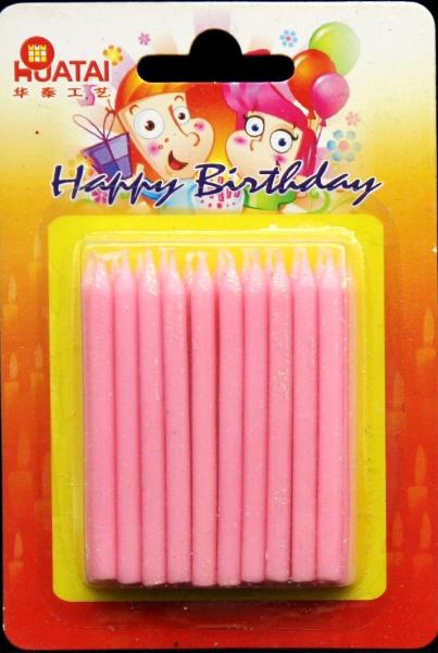 Light Pink Color Glitter Birthday Candles 20pcs For Girls Party / Valentine's Day
