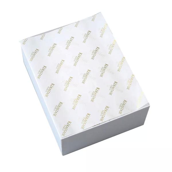 Saco/jóias de papel de seda branco e dourado da marca para bolsa feminina/jóias