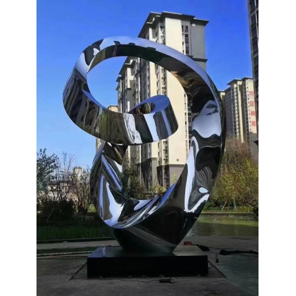 ODM Stainless Steel Abstract Sculpture City Logo Garden Decoration