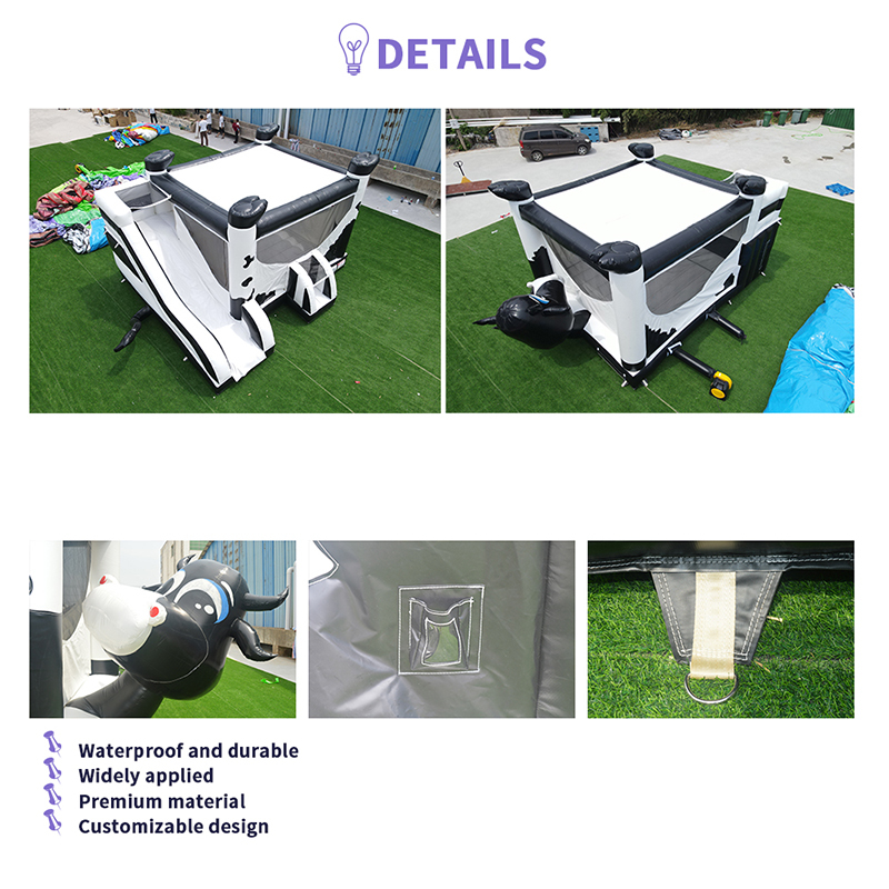 Commercial Grade Inflatable Cow Bounce House with Slide Cow Theme Bouncy Castle for Party Rental Kids Outdoor Fun