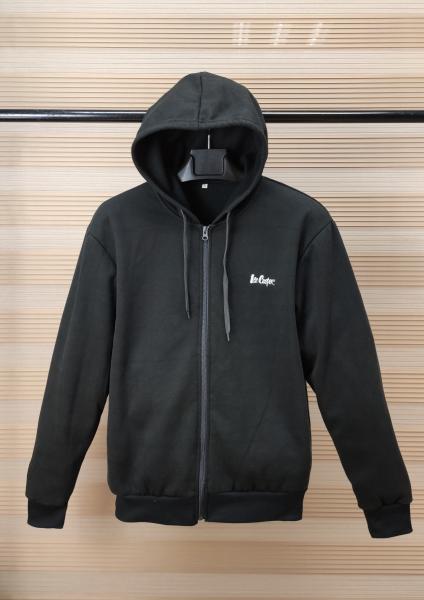 Full Zipper Mens Fleece Coat Jacket With  lee cooper Logo Mens T/C Fleece