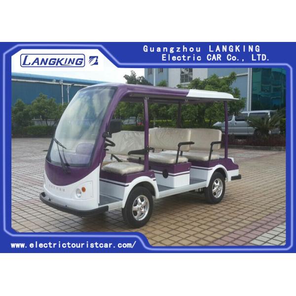White 8 Person Electric Shuttle Car ≤4m Braking Distance 2pcs Rear View Mirror