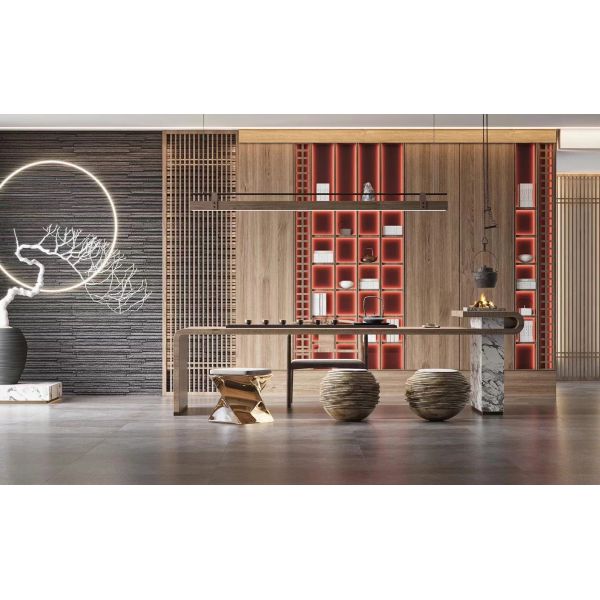 OEM/ODM CUSTOM FURNITURE MANUFACTURE DINGHAO CUSTOM NEW CHINESE STYLE HOTEL RECEPTION DESK MARBLE TOP WOODEN LOBBY COUNTER AND OTHER FURNITURES