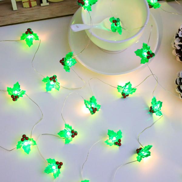 Santa Claus Scepter Snowflakes Elk Socks LED String Lights for Fairy Christmas Decoration