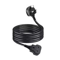 UK 3-Pin Male to Female Power Extension Cord 1.2M Black H05VV-F
