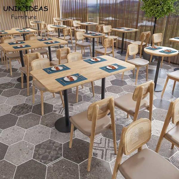80cm 110cm Wooden Table And Chair For Restaurant Booth Commercial